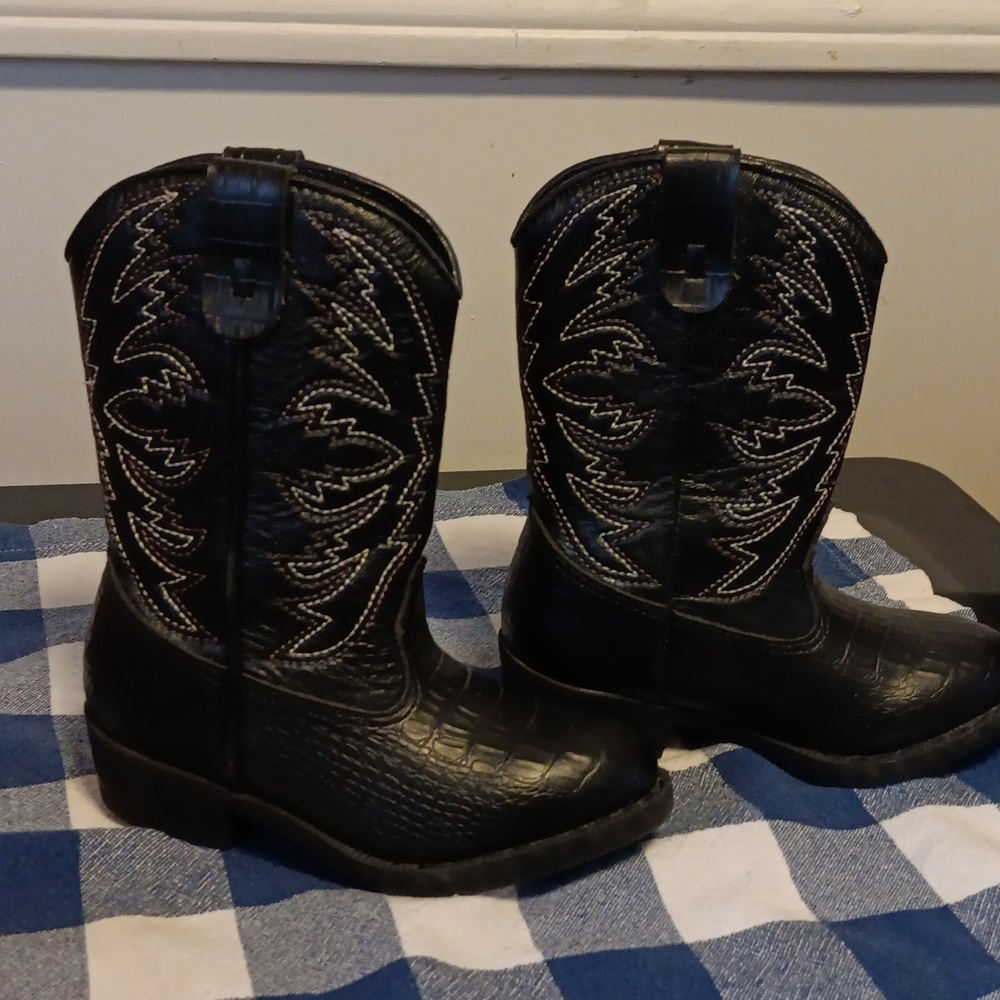 Smartfit size 7 black toddler cowboy boots - Picture 7 of 8